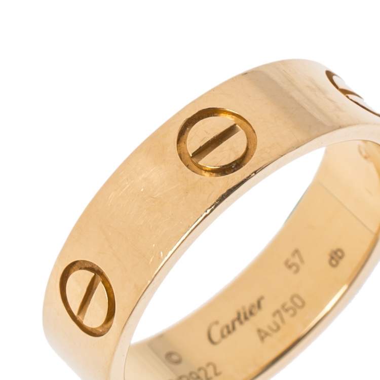 مملوكة مسبقًا Cartier Love 18K Yellow Gold Band Ring Size 57
