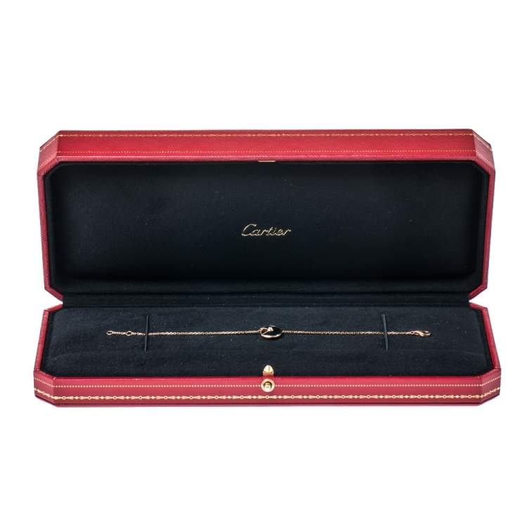 مملوكة مسبقًا Cartier Amulette De Cartier Diamond Onyx 18K Rose Gold Bracelet XS