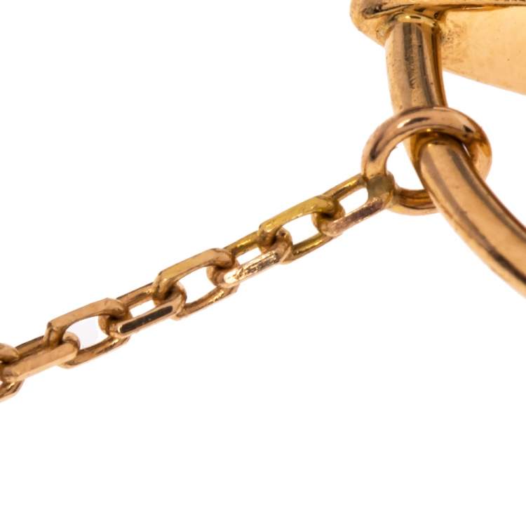 مملوكة مسبقًا Cartier Amulette De Cartier Diamond Onyx 18K Rose Gold Bracelet XS