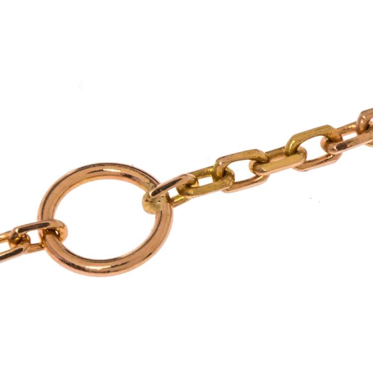 مملوكة مسبقًا Cartier Amulette De Cartier Diamond Onyx 18K Rose Gold Bracelet XS