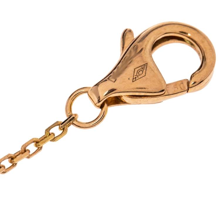 مملوكة مسبقًا Cartier Amulette De Cartier Diamond Onyx 18K Rose Gold Bracelet XS