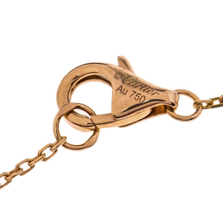 مملوكة مسبقًا Cartier Amulette De Cartier Diamond Onyx 18K Rose Gold Bracelet XS