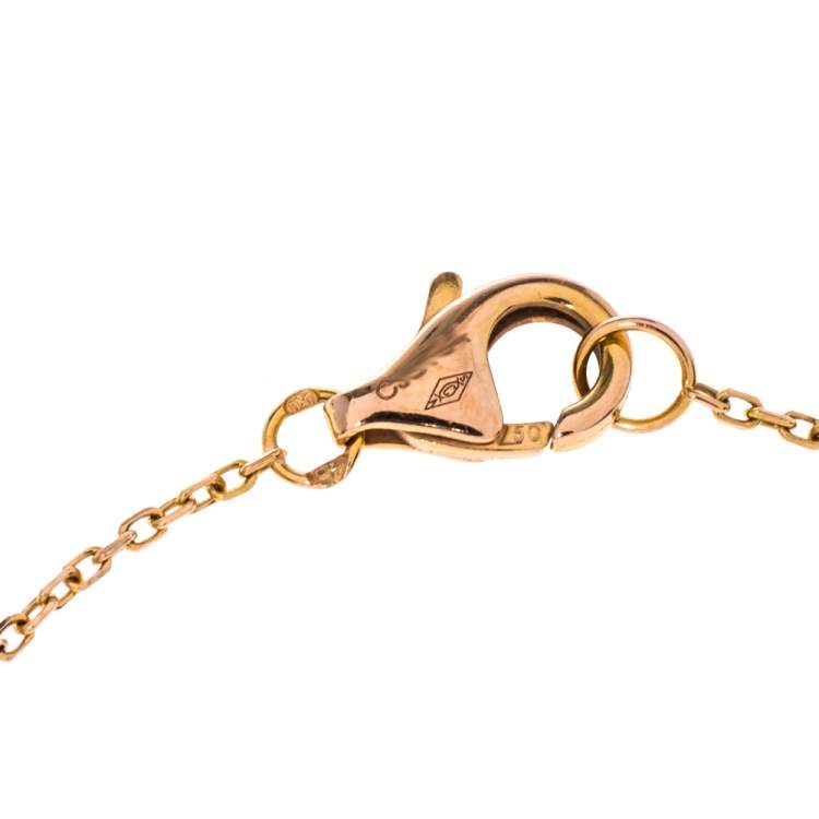 Pre Owned Cartier Amulette De Cartier Diamond Onyx 18K Rose Gold Bracelet XS
