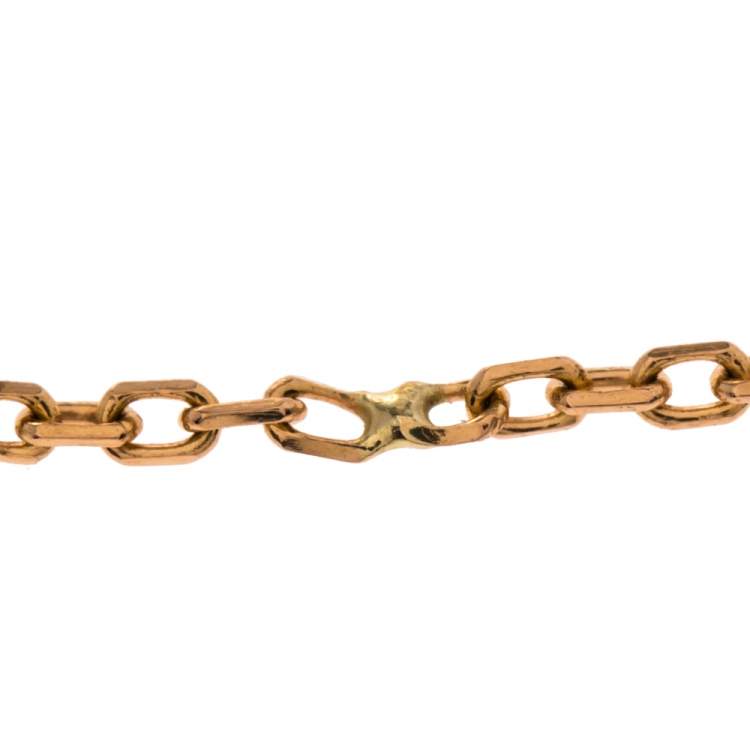 Pre Owned Cartier Amulette De Cartier Diamond Onyx 18K Rose Gold Bracelet XS