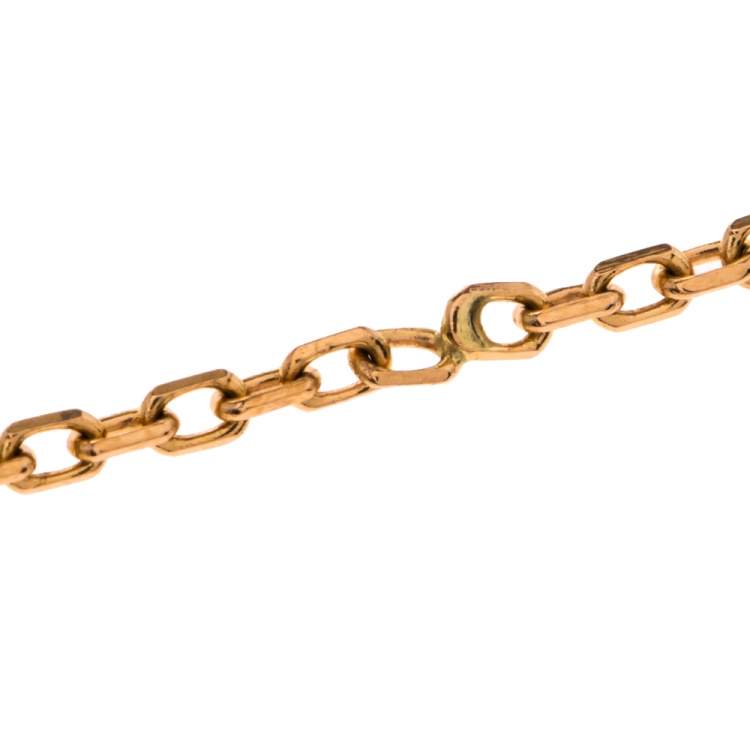 Pre Owned Cartier Amulette De Cartier Diamond Onyx 18K Rose Gold Bracelet XS