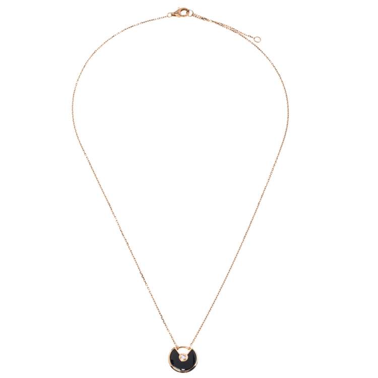 Cartier Amulette De Cartier Onyx Diamond 18K Rose Gold Pendant