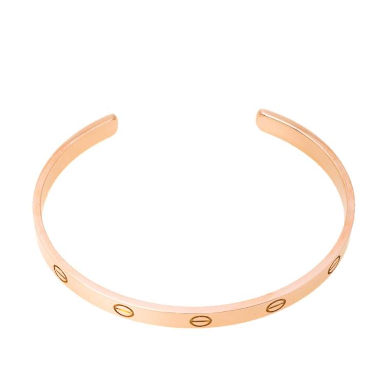 مملوكة مسبقًا Cartier Love 18K Rose Gold Open Cuff Bracelet 19