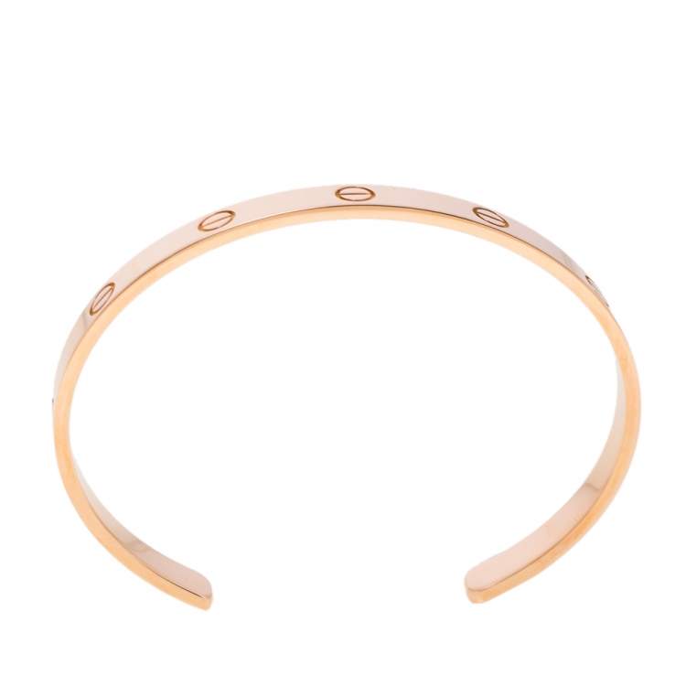 مملوكة مسبقًا Cartier Love 18K Rose Gold Open Cuff Bracelet 19