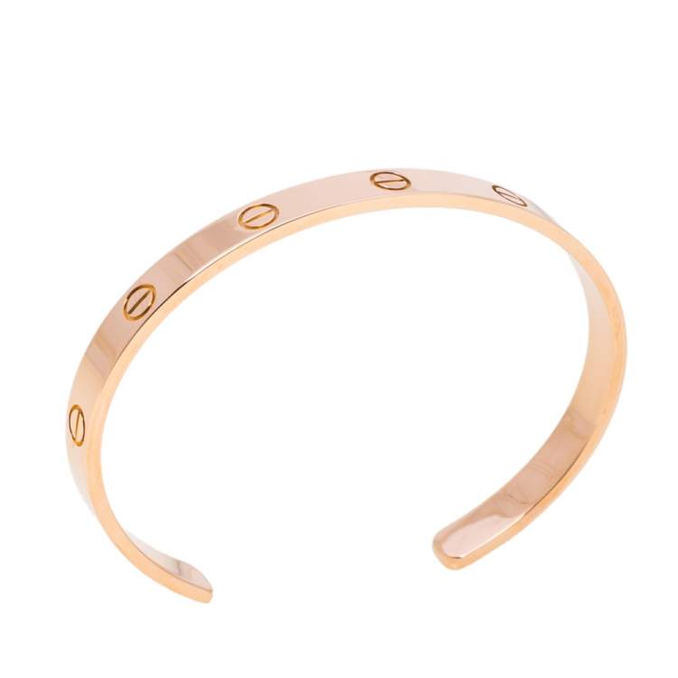 مملوكة مسبقًا Cartier Love 18K Rose Gold Open Cuff Bracelet 19