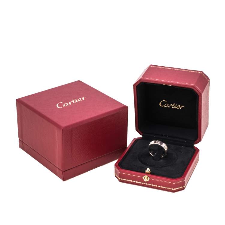 Pre Owned Cartier Love 18K White Gold Ring Size 55