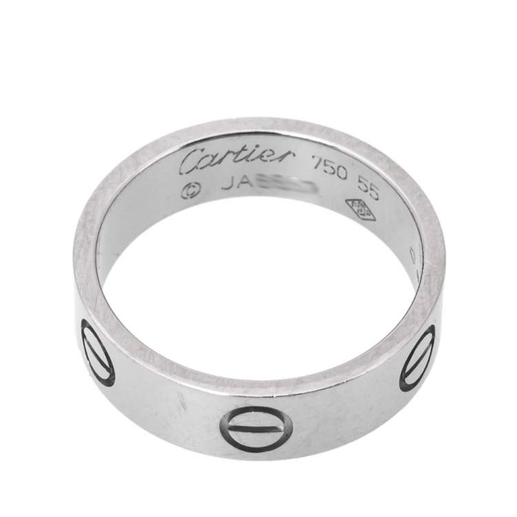 Pre Owned Cartier Love 18K White Gold Ring Size 55