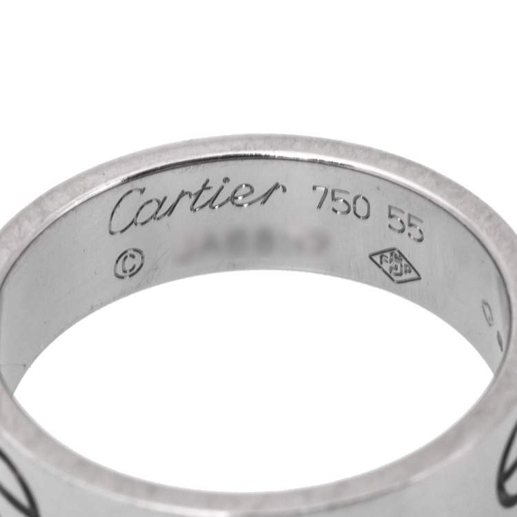 Pre Owned Cartier Love 18K White Gold Ring Size 55