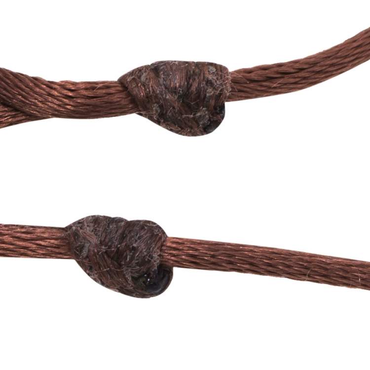 Pre Owned Cartier LOVE Diamond Brown Ceramic 18K Two Tone Gold 3 Hoops Silk Cord Bracelet