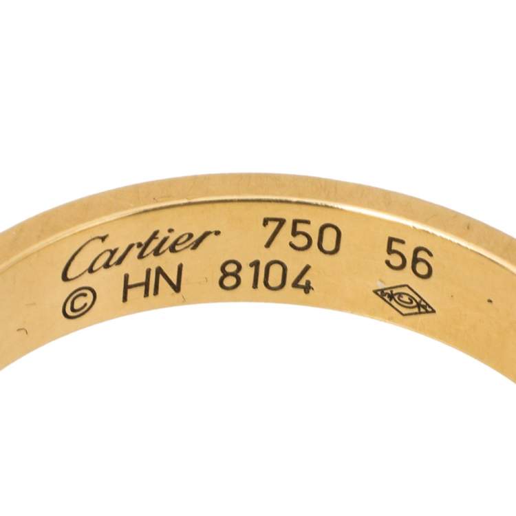 Pre Owned Cartier Love 18K Yellow Gold Wedding Band Ring Size 56