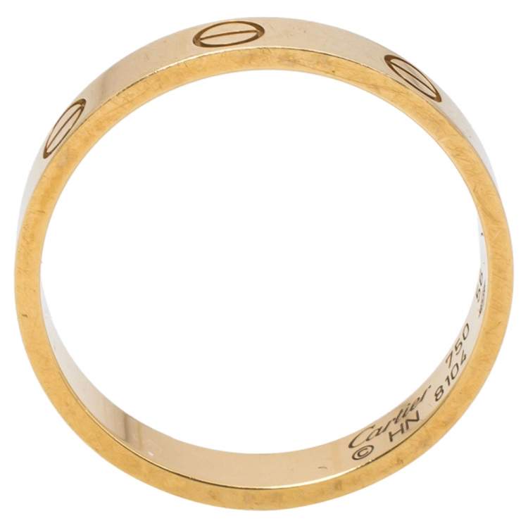 Pre Owned Cartier Love 18K Yellow Gold Wedding Band Ring Size 56