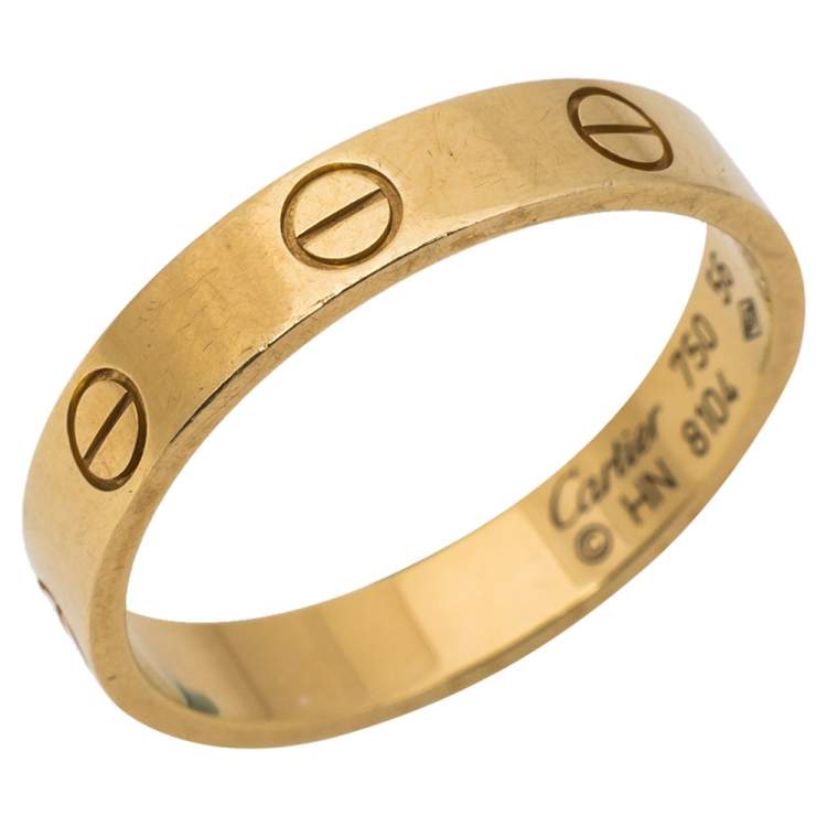 Pre Owned Cartier Love 18K Yellow Gold Wedding Band Ring Size 56