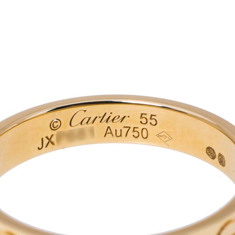 Pre Owned Cartier Love 18K Yellow Gold Wedding Band Ring Size 55