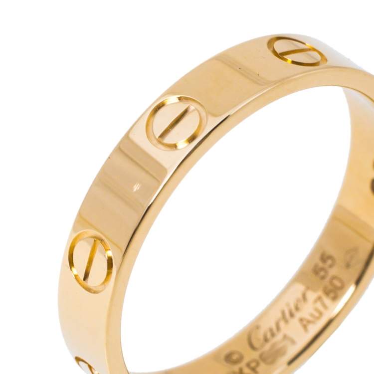 Pre Owned Cartier Love 18K Yellow Gold Wedding Band Ring Size 55