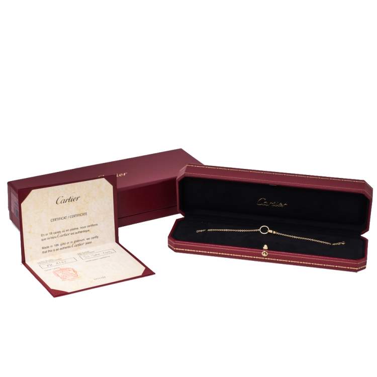 Pre Owned Cartier Love Interlocking Screw Motif 18K Yellow Gold Bracelet