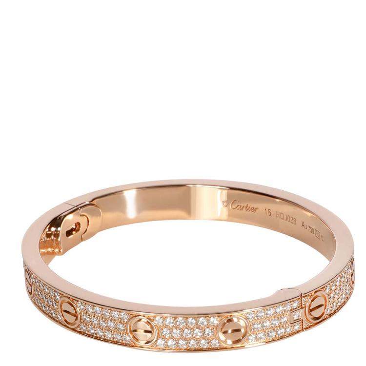 18k yellow gold Cartier love bracelet with 10 diamonds, small model |  vividdiamonds