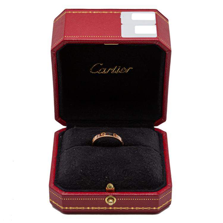 Pre Owned Cartier Love Narrow Rose Gold Ring Size 55