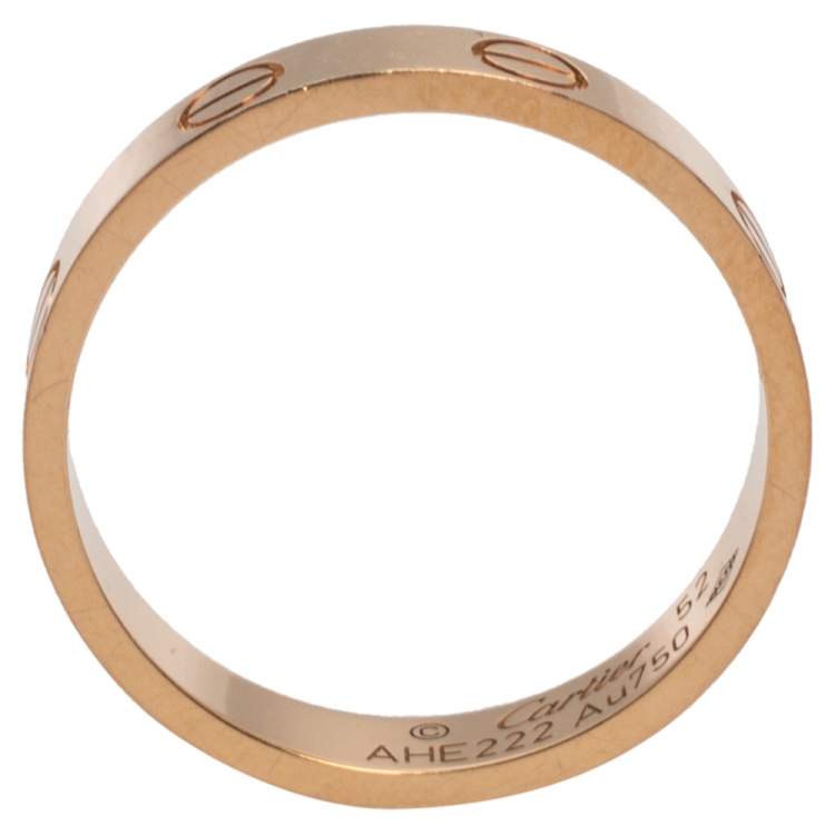 Pre Owned Cartier Love 18K Rose Gold Wedding Band Ring Size 52
