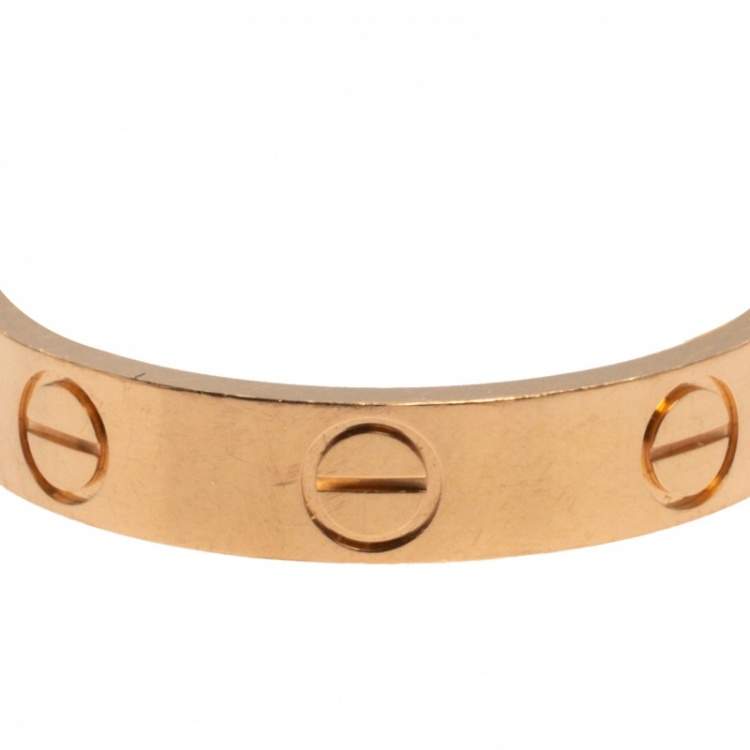 Pre Owned Cartier Love 18K Rose Gold Wedding Band Ring Size 52