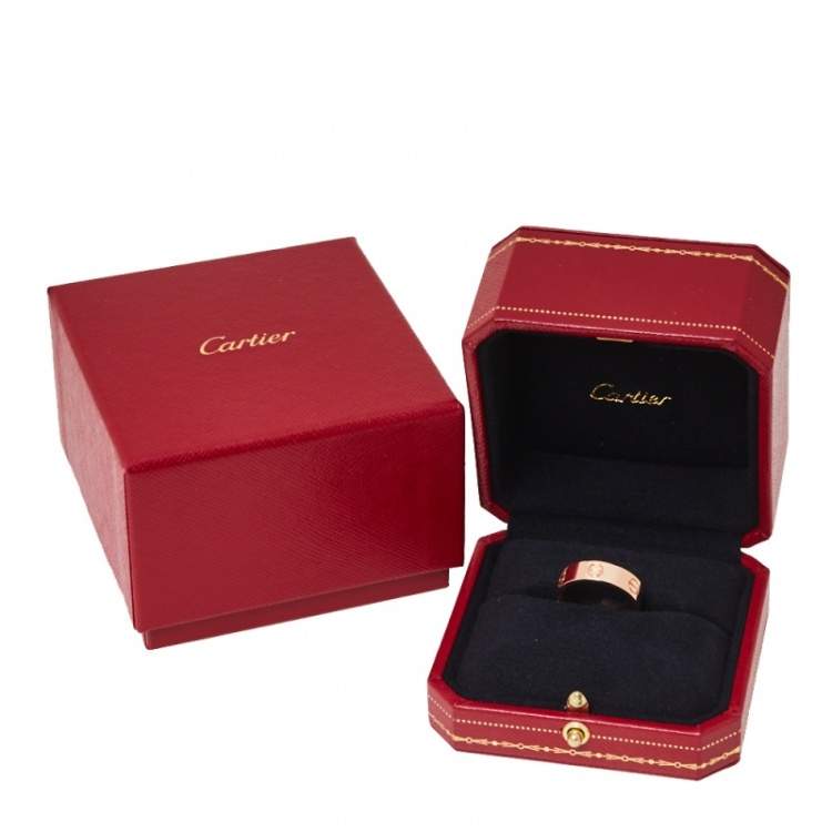 Pre Owned Cartier Love 18K Rose Gold Ring Size 56