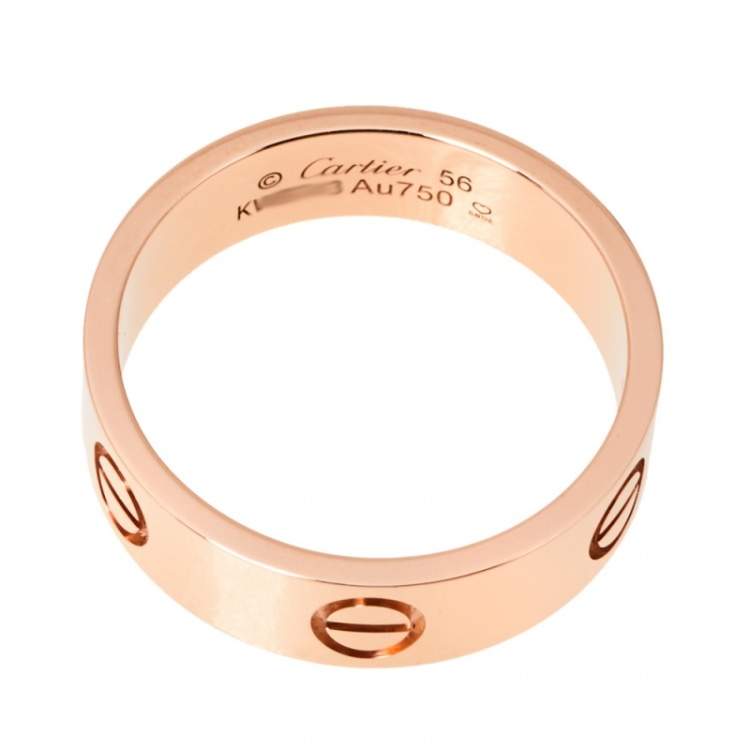 Pre Owned Cartier Love 18K Rose Gold Ring Size 56