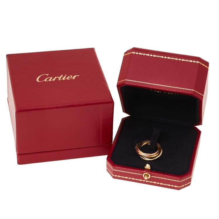 Pre Owned Cartier Trinity 18K Three Tone Gold 7-Band XXS Ring Size 51
