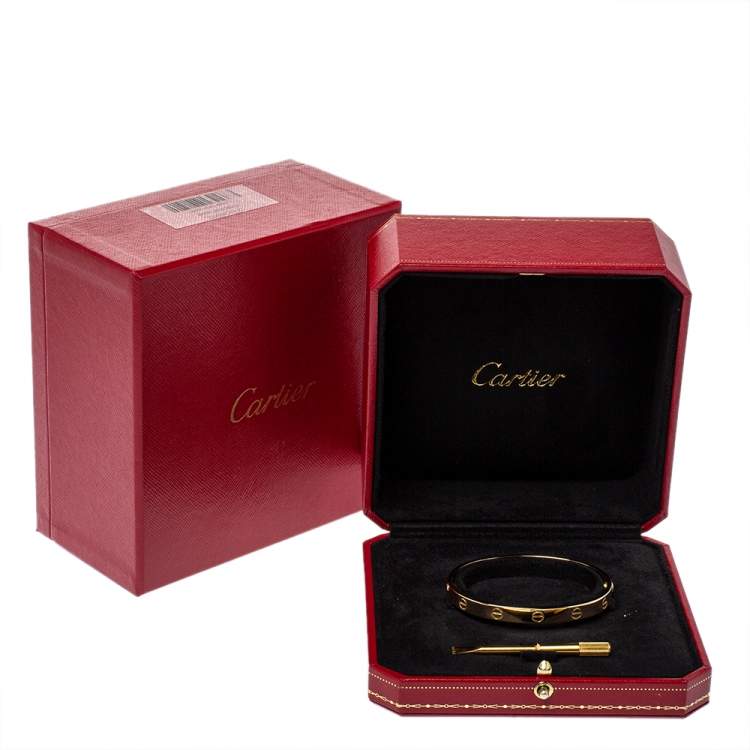 Pre Owned Cartier Love 18K Yellow Gold Bracelet 17