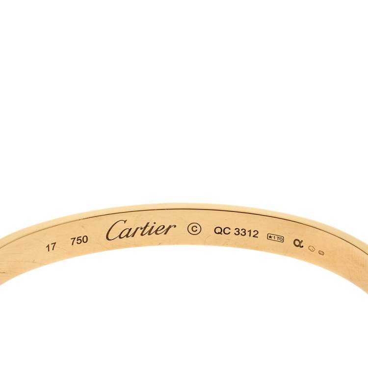 Pre Owned Cartier Love 18K Yellow Gold Bracelet 17
