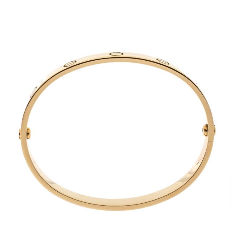 Pre Owned Cartier Love 18K Yellow Gold Bracelet 17