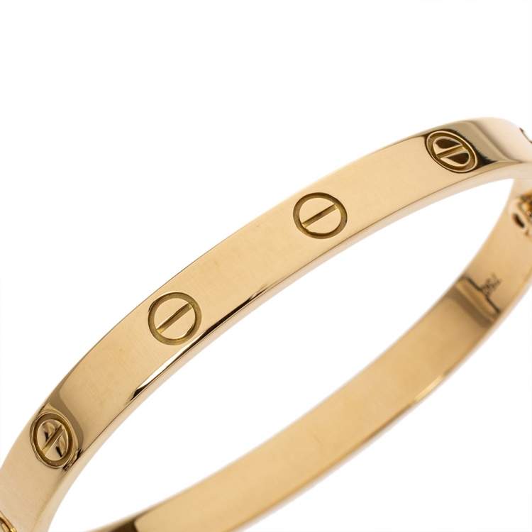 Pre Owned Cartier Love 18K Yellow Gold Bracelet 17