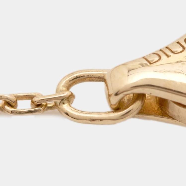 Pre Owned Cartier Amulette De Cartier Mother of Pearl Diamond 18K Yellow Gold Bracelet