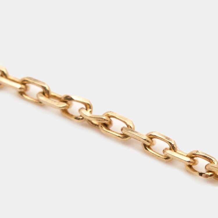 Pre Owned Cartier Amulette De Cartier Mother of Pearl Diamond 18K Yellow Gold Bracelet