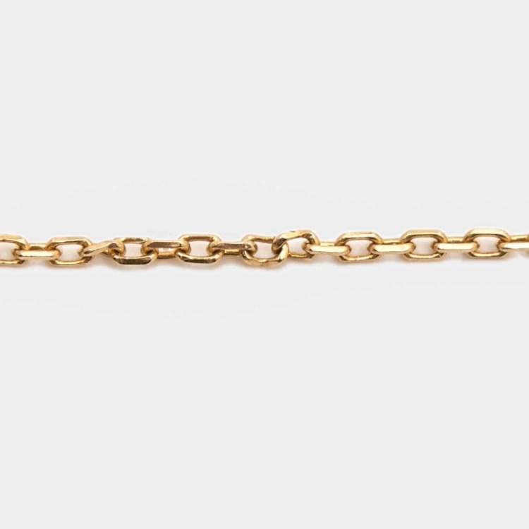 Pre Owned Cartier Amulette De Cartier Mother of Pearl Diamond 18K Yellow Gold Bracelet