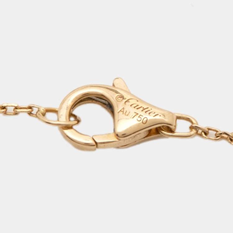 Pre Owned Cartier Amulette De Cartier Mother of Pearl Diamond 18K Yellow Gold Bracelet