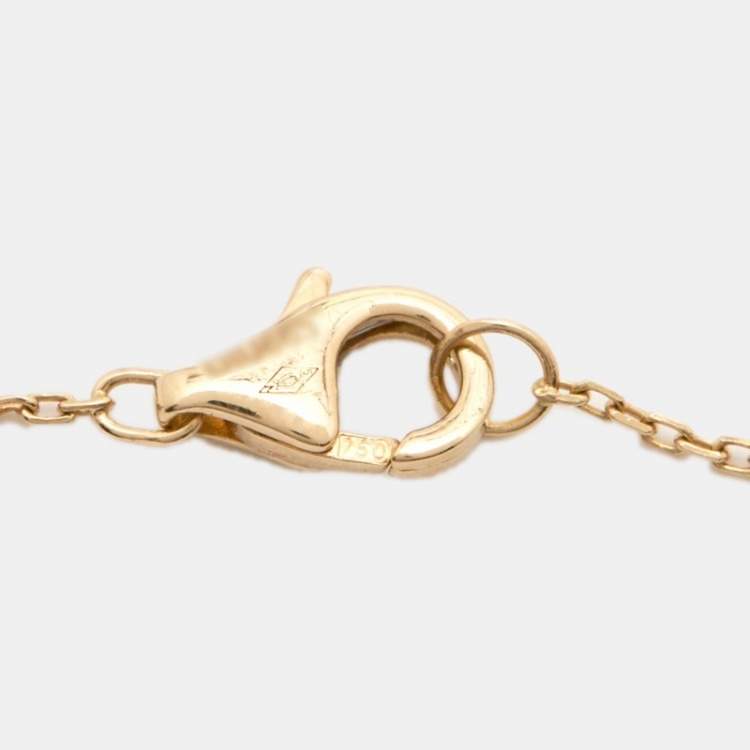 Pre Owned Cartier Amulette De Cartier Mother of Pearl Diamond 18K Yellow Gold Bracelet
