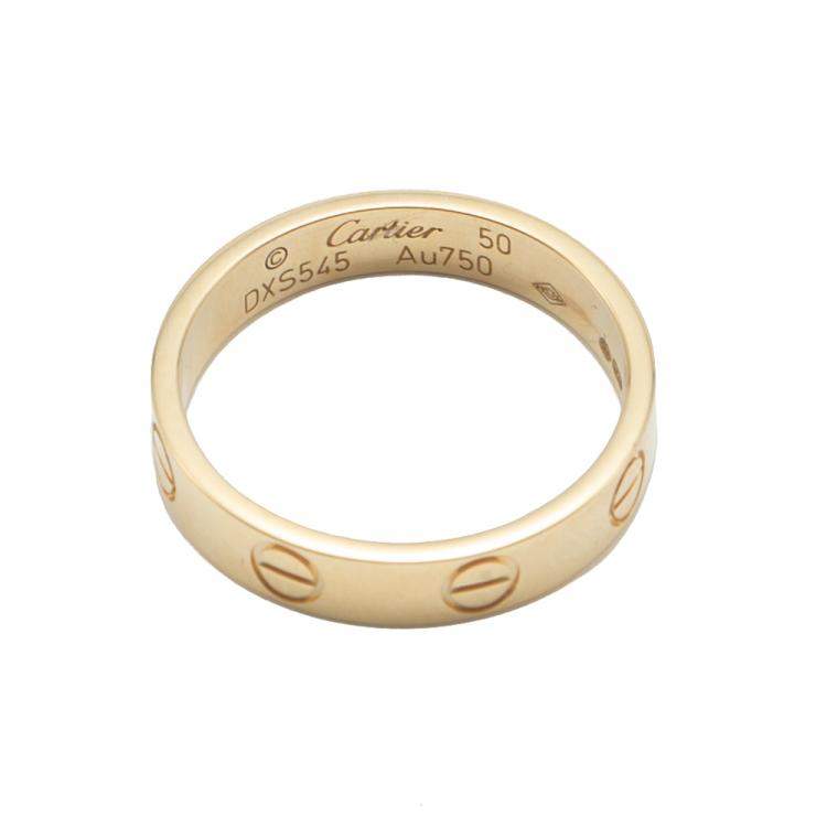 Pre Owned Cartier Love Yellow Gold Narrow Ring Size 50