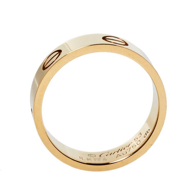 Pre Owned Cartier Love 18K Yellow Gold Ring Size 53