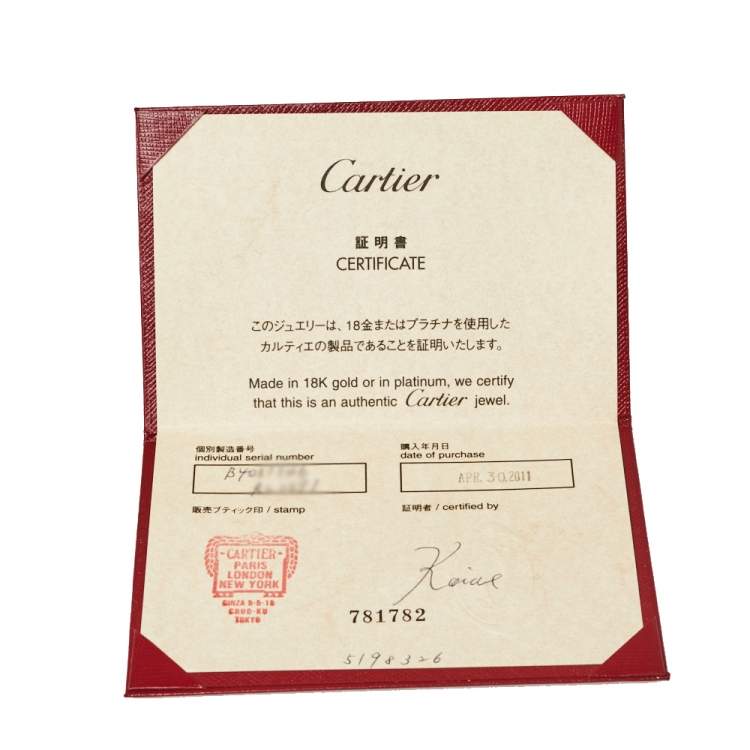 Pre Owned Cartier C De Cartier Diamond Platinum Wedding Band Ring Size 46