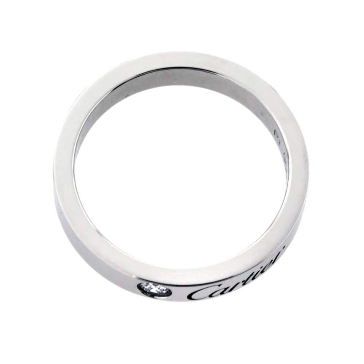 Pre Owned Cartier C De Cartier Diamond Platinum Wedding Band Ring Size 46