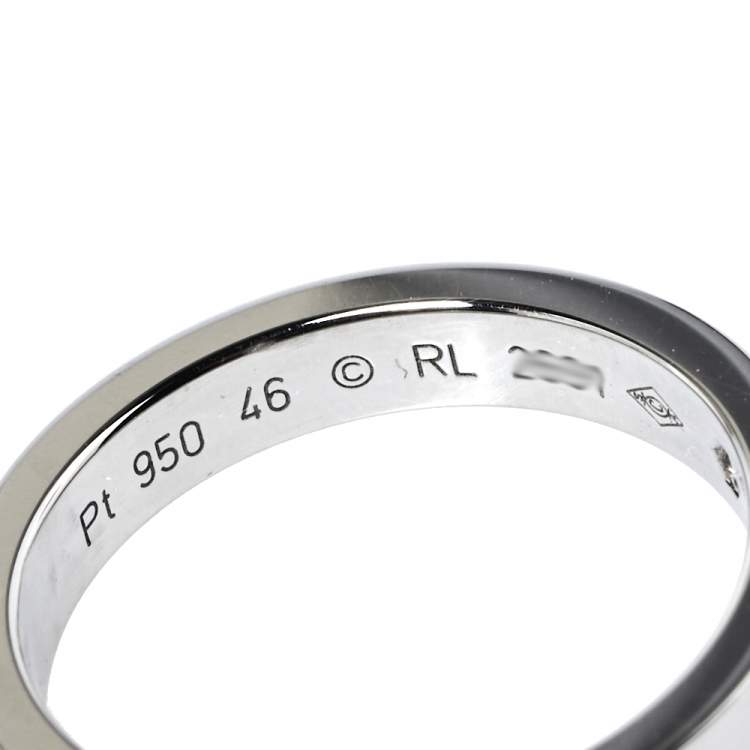 Pre Owned Cartier C De Cartier Diamond Platinum Wedding Band Ring Size 46