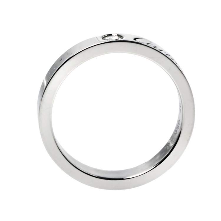 Pre Owned Cartier C De Cartier Diamond Platinum Wedding Band Ring Size 46