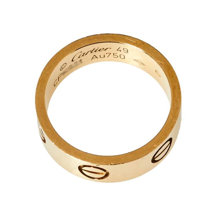 Pre Owned Cartier Love 18K Yellow Gold Ring Size 49