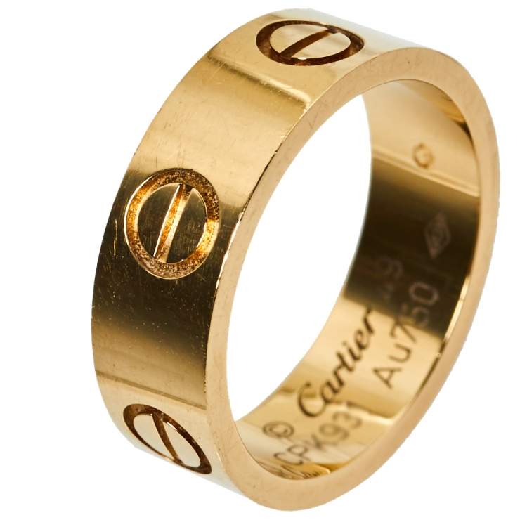 Pre Owned Cartier Love 18K Yellow Gold Ring Size 49