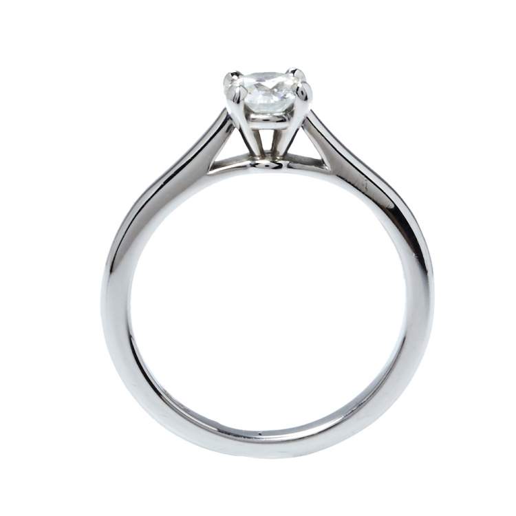 Pre Owned Cartier Solitaire 1895 0.58ct Diamond Platinum Engagement Ring Size 53