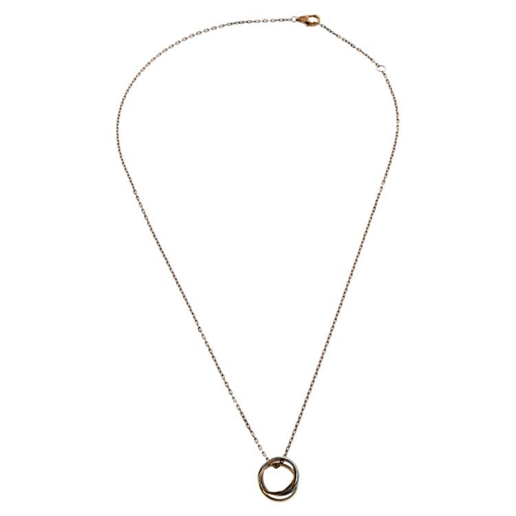 Pre Owned Cartier Trinity 18K Three Tone Gold Pendant Necklace