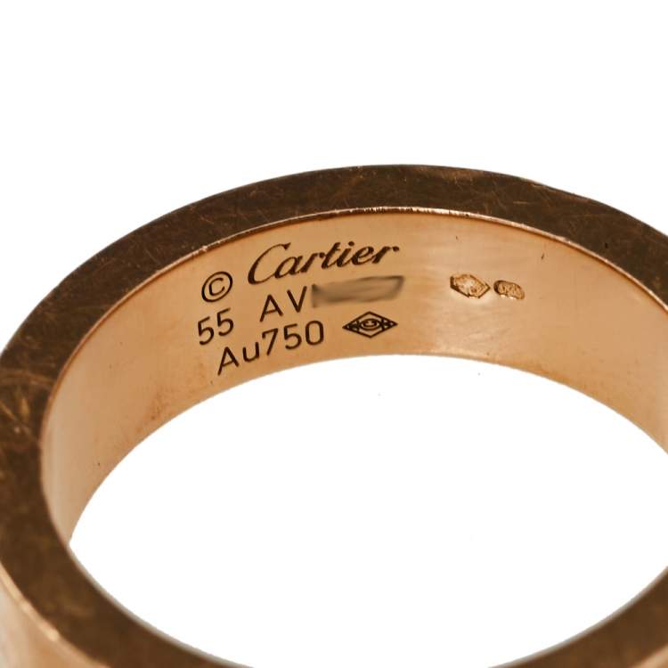 مملوكة مسبقًا Cartier Love Pink Sapphire 18K Rose Gold Ring Size 55